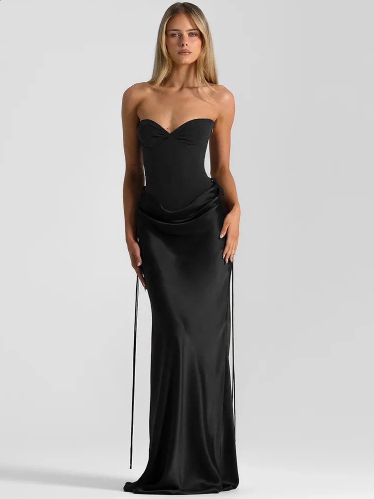 Mozision Off-shoulder Backless Sexy Maxi Dress Women Gown Elegant Patchwork Strapless Sleeveless Bodycon Club Party Long Dress 260518 - view 6