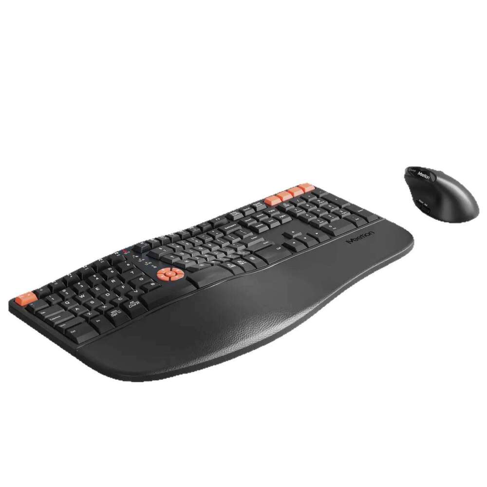 Premium Ergonomic Dual Mode Keyboard Mouse Combo 2.4G+BT Rechargeable Wrist Rest & Multimedia Keys | 3 Colors 26Y0518