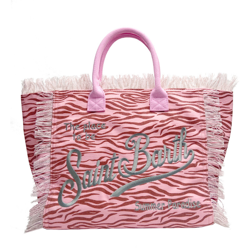 Free shipping 2026 new hot selling beach bag tassel handbag canvas denim tote bag travel versatile large capacity handbag