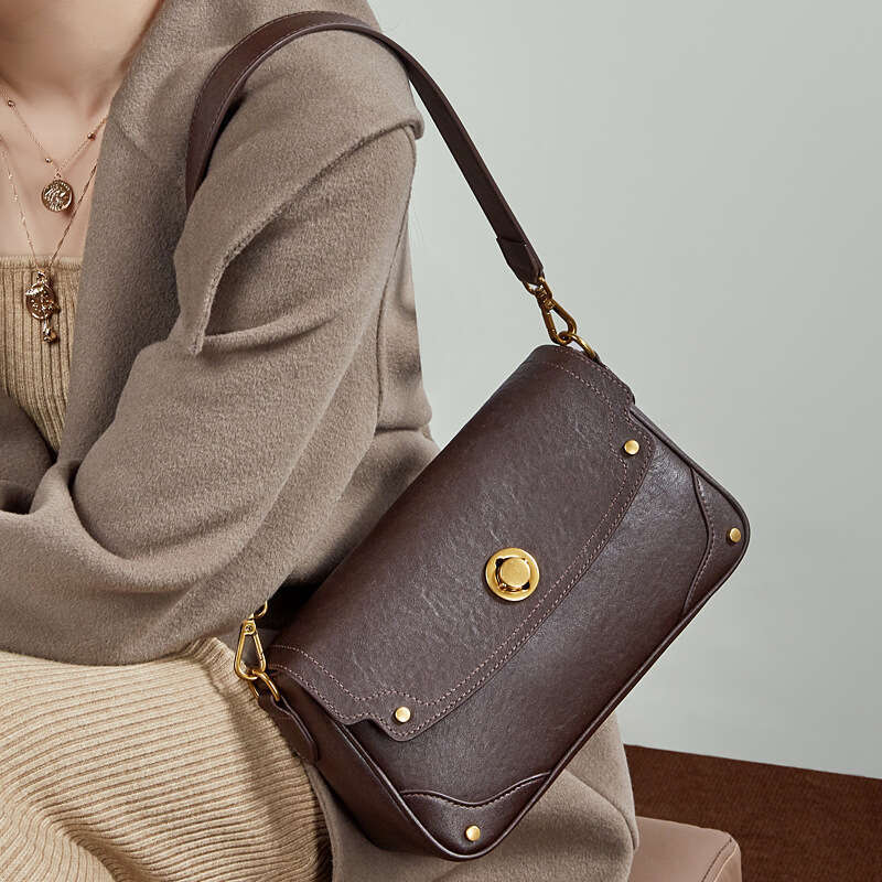 New Vegetable Tanned Cowhide Handbag Genuine Leather Large Capacity Elegant Simple Style Women Single Shoulder Messenger Crossbody Bag SENYY