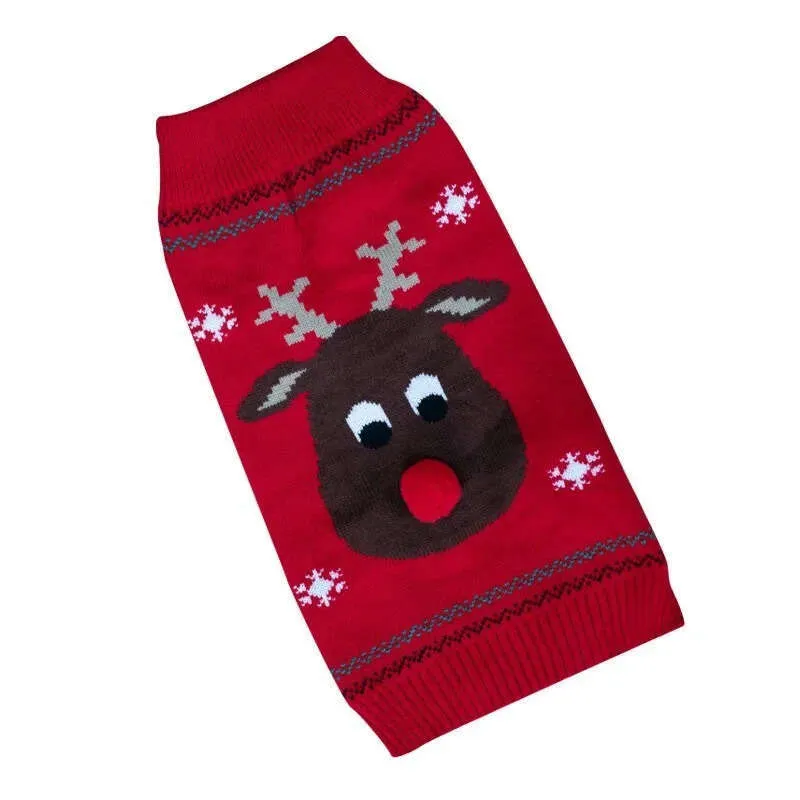 Pet-Friendly Comfy Cable-Knit Pullover Garb with Yuletide Touches Suitable For All Seasons HF62