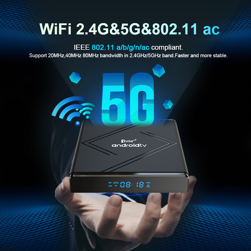TV98 ATV Pro Plus TV Box Android 14 BT5.0 Media Player Allwinner H313 Voice remote 4G 5G Dual Wifi6 HD 8K 4K set-top box