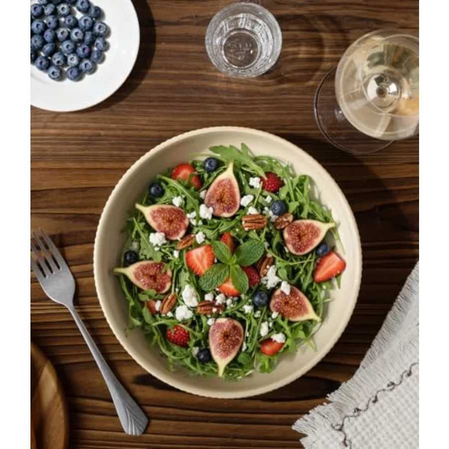 Ceramic Pasta Bowls Salad Bowls Set of 4 Stoneware Servg Bowls for Fruits Noodle Dner House-warmg Weddg Present Z260518