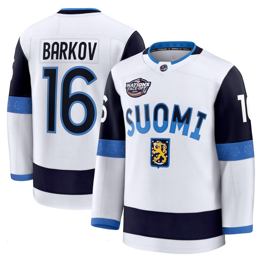 96 Mikko Rantanen team Finland hockey jersey 2026 olympices jersey 16 Aleksander Barkov Sebastian Aho Kaapo Kakko Ukko-Pekka Luukkonen Hintz Anton Lun