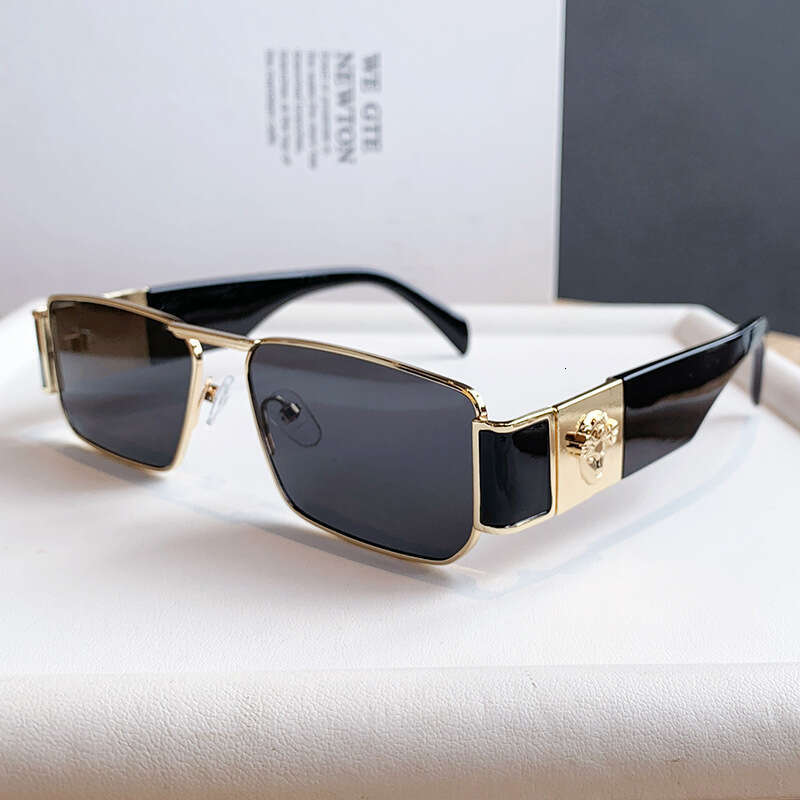 Luxury Brand Designer Sunglasses New Small-Frame Square Sunglasses For Women, Retro Trendy Personalized Head-Shaped Fashion Unisex Sunglasses, Cross-B