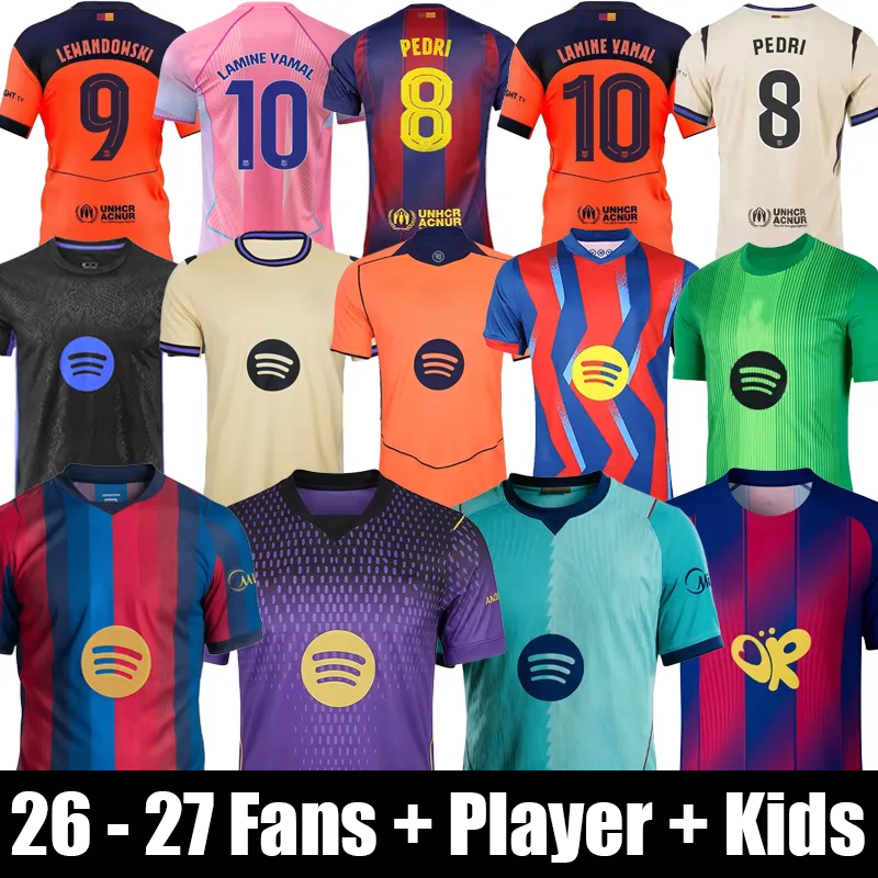 Barcelone 2026 Nuovo Modello Maglie Da Calcio Lamine Yamal Camicie Lewandowski Pedri Gavi Maglia Da Calcio Fan Player Barcelone Retro 25 26 Tuta Uom-image