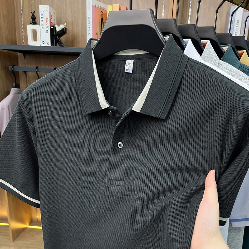 Men's Polos High End 100% Cotton Short Sleeve T-shirt Lapel Top 2026 Summer Fashion Casual Polo Shirt