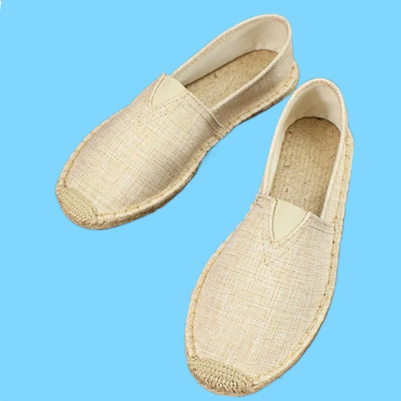 Mens Casual Shoes Slip-On Hemp Shoes Graffiti Espadrilles Women Footwear Flats 2025 Summer Autumn Men Canvas Shoes Breathable 260519