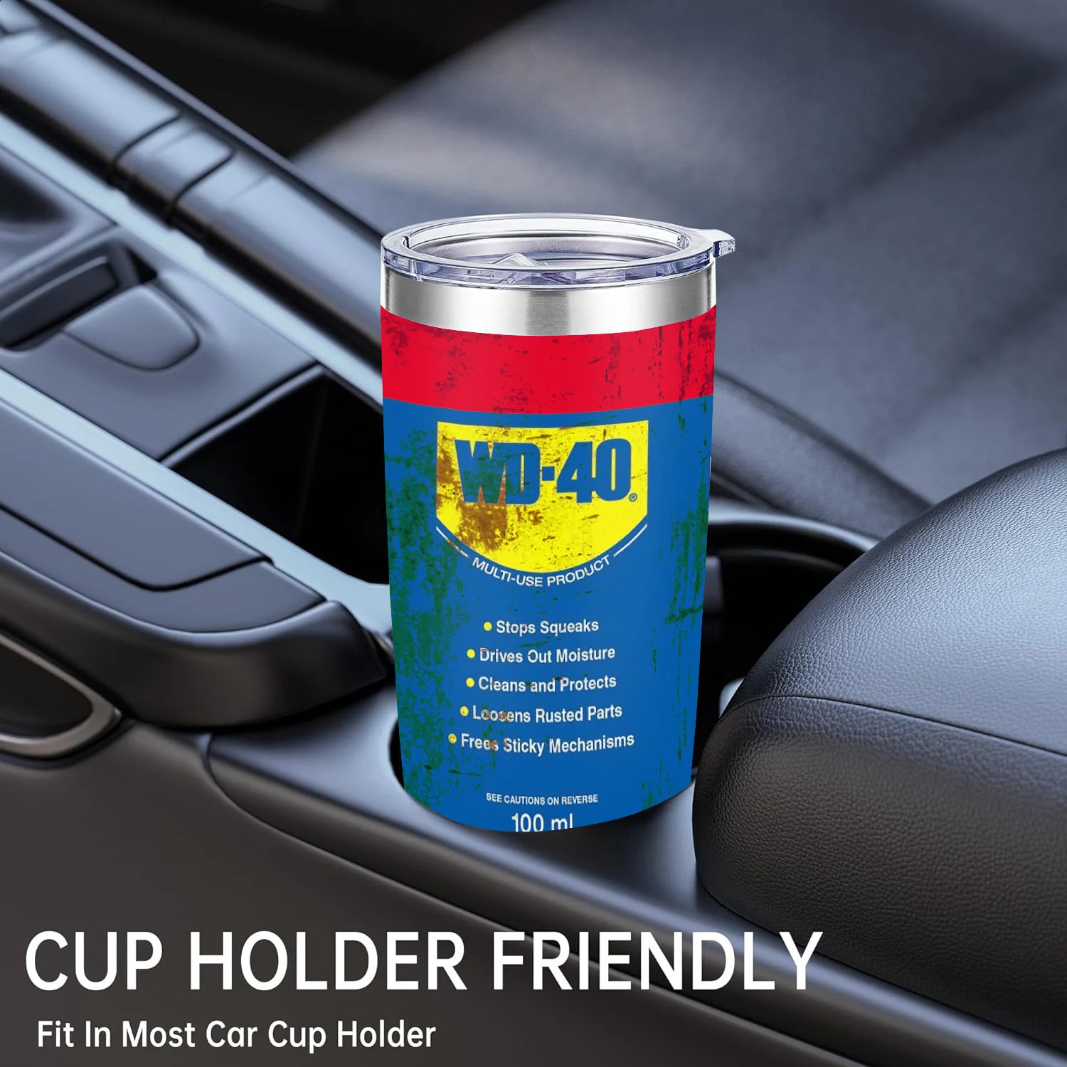 20Oz WD40 Stainless Steel Vacuum Insulated Tumbler Double Wall with Straw and Lid keep Cold Drink Car Cup Distressed 260516