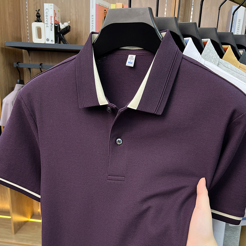 Men's Polos High End 100% Cotton Short Sleeve T-shirt Lapel Top 2026 Summer Fashion Casual Polo Shirt