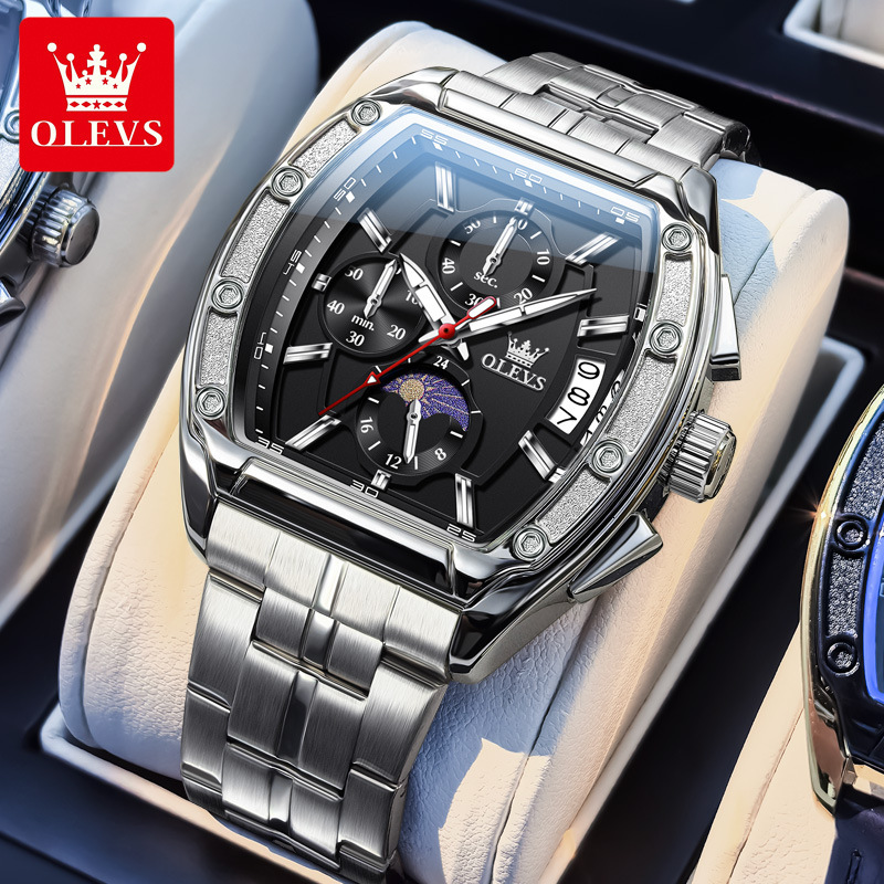 Designer Watches Luxury Watches Steel Bracelet Men's Watches Barrel-shaped Quartz Watches Luminous Men's Watches