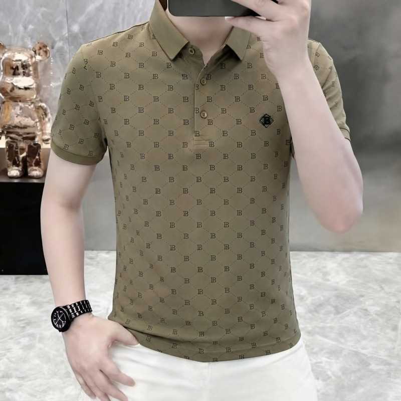 Fashionable trendy mens polo shirt 2026 summer new style for young men short-sleeved casual breathable T-shirt with collar