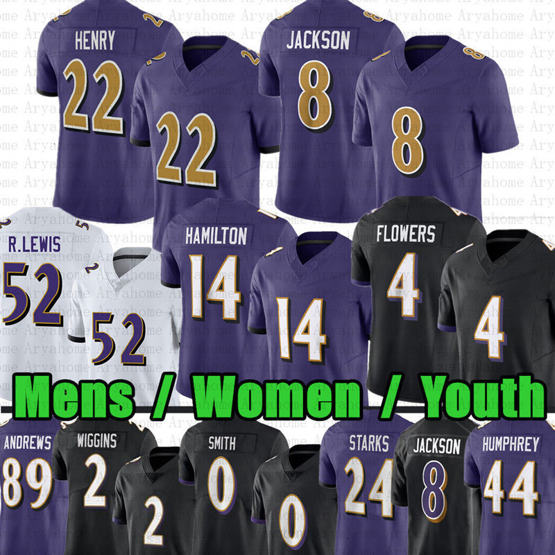 Maxx Crosby Derrick Henry 8 Lamar Jackson Football Jersey Mark Andrews Roquan Smith Kyle Hamilton Zay Flowers Ray Lewis Nate Wiggins Malaki Starks Tyl