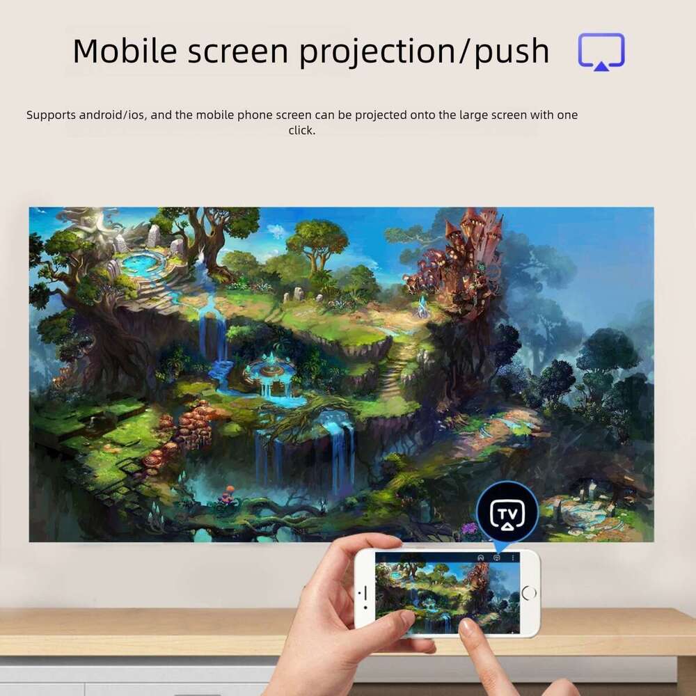 New T3 Gimbal Projector Ultra HD Portable Wireless Phone Screen Cast Home Bedroom Projector