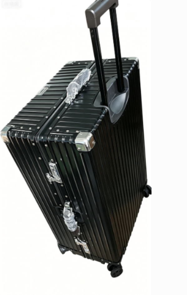Top Quality Aluminum-Magnesium Alloy Vintage Suitcase 20/24/26/29 Inch Lightweight Travel Trolley Luggage With Leather Handle H260316