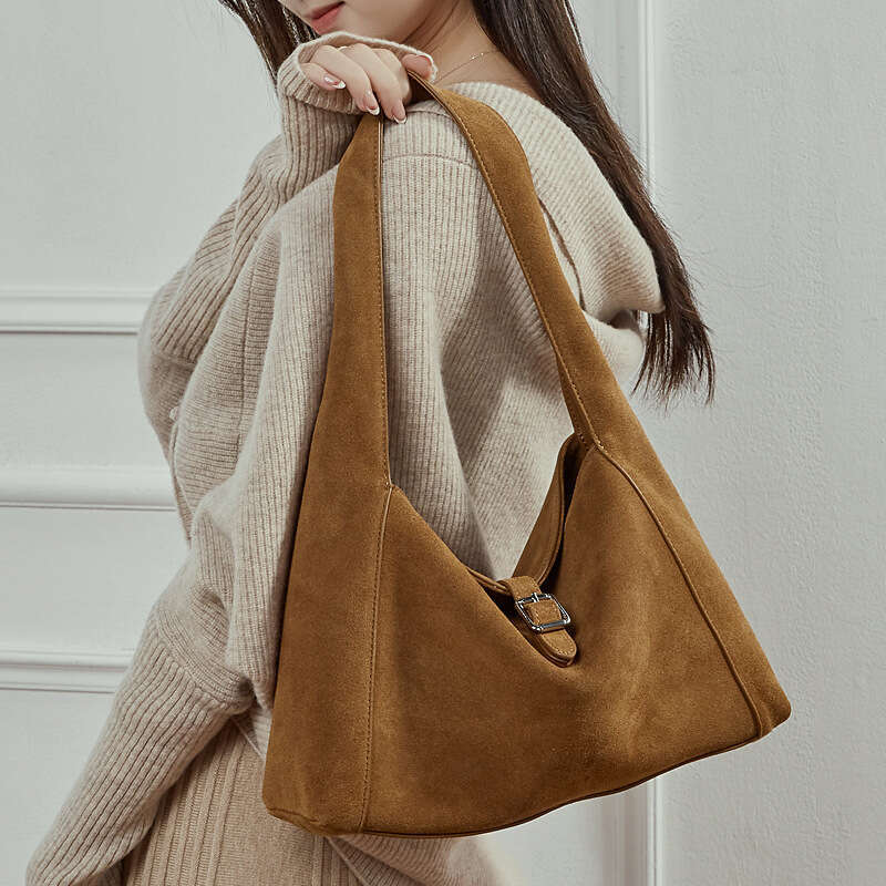 New Retro High End Matte Texture Genuine Leather Underarm Bag Women Large Capacity Casual Shoulder Tote Handbag SENYY