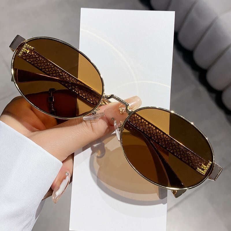 Luxury Brand Designer Sunglasses Frameless Cut Edge Diamond-Studded Sunglasses For Women Letter F, Oval Sunglasses, Sun Protection Glasses With Hollow