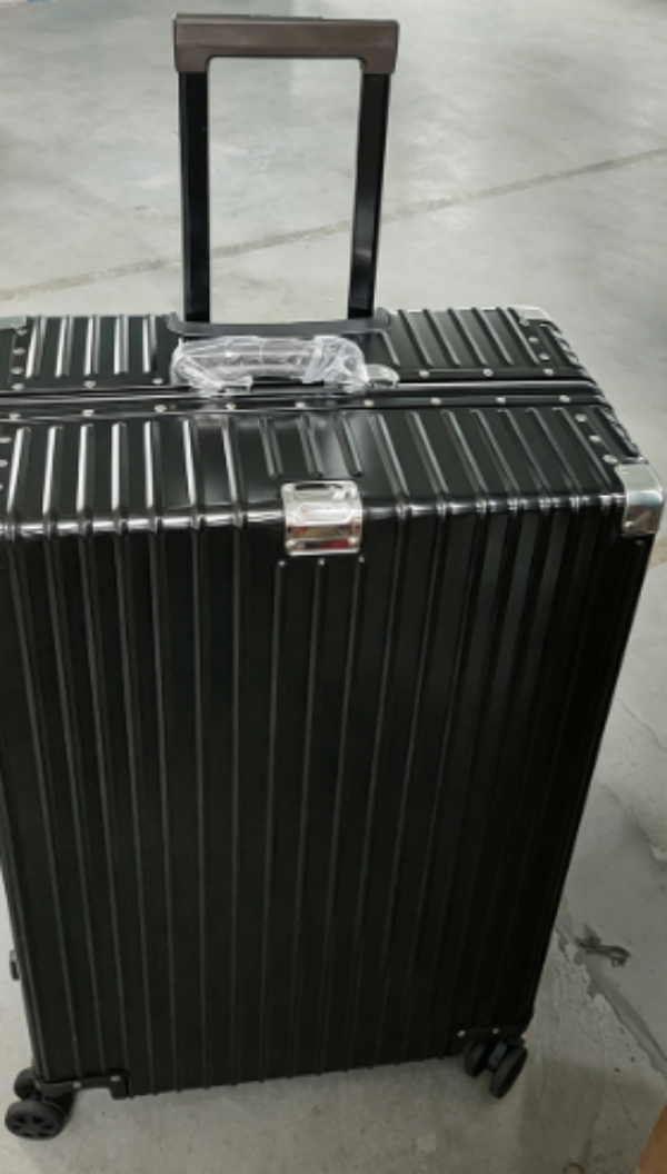 Top Quality Aluminum-Magnesium Alloy Vintage Suitcase 20/24/26/29 Inch Lightweight Travel Trolley Luggage With Leather Handle H260316