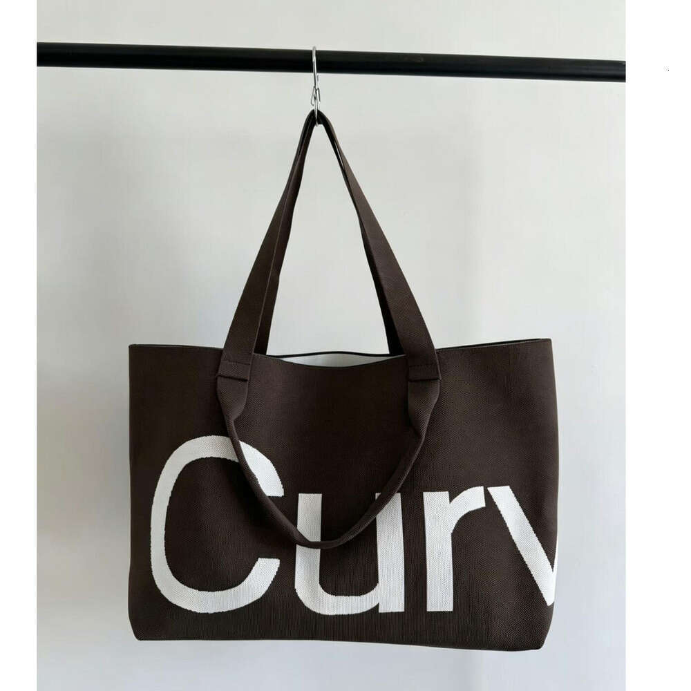 New Model Simple Large Capacity Shoulder-Back Casual Travel Handbag for Ladies - Ladies' Style Curved Letter Canvas Travel Bag