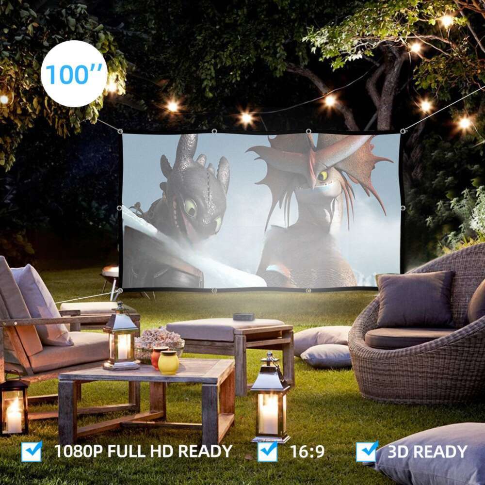 Foldable Polyester Soft Projector Screen 100 Inch 120 Inch HD Home Outdoor Projection Screen