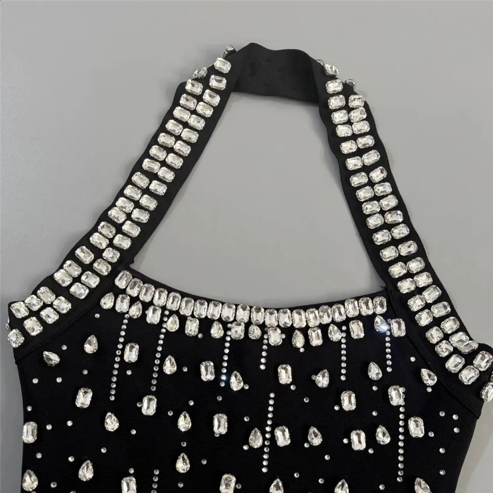 y Diamond Rhinestone Women Summer Halter Bandage Dress Club Evening Party Mini Dresses 260519