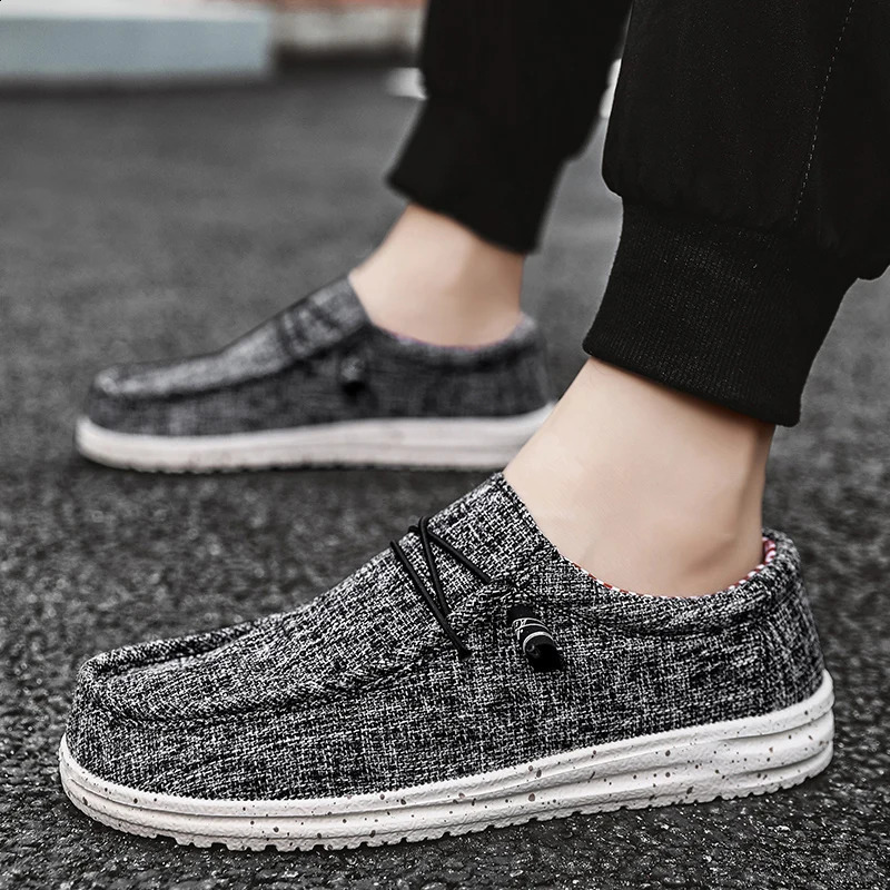Men Casual Shoes Fashion Denim Canvas Breathable Walking Flat Outdoor Large Size Light Mens Loafers 260519 - view 7