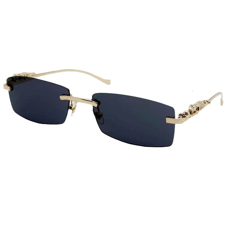 New Designer Frameless Square Sunglasses Colorful Neutral Driving Sunscreen, Personalized Fashion High-quality Outdoor Sunscreen Glasses
