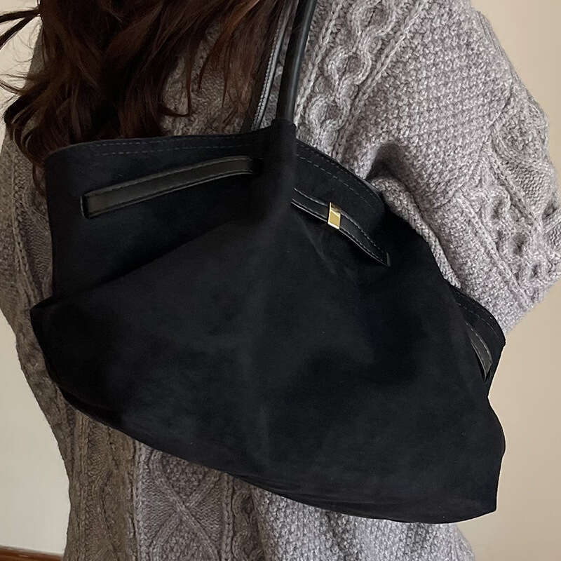 Autumn New Fashionable Frosted Handbag Simple Retro Green Underarm Large Capacity Commuting Bag - view 4