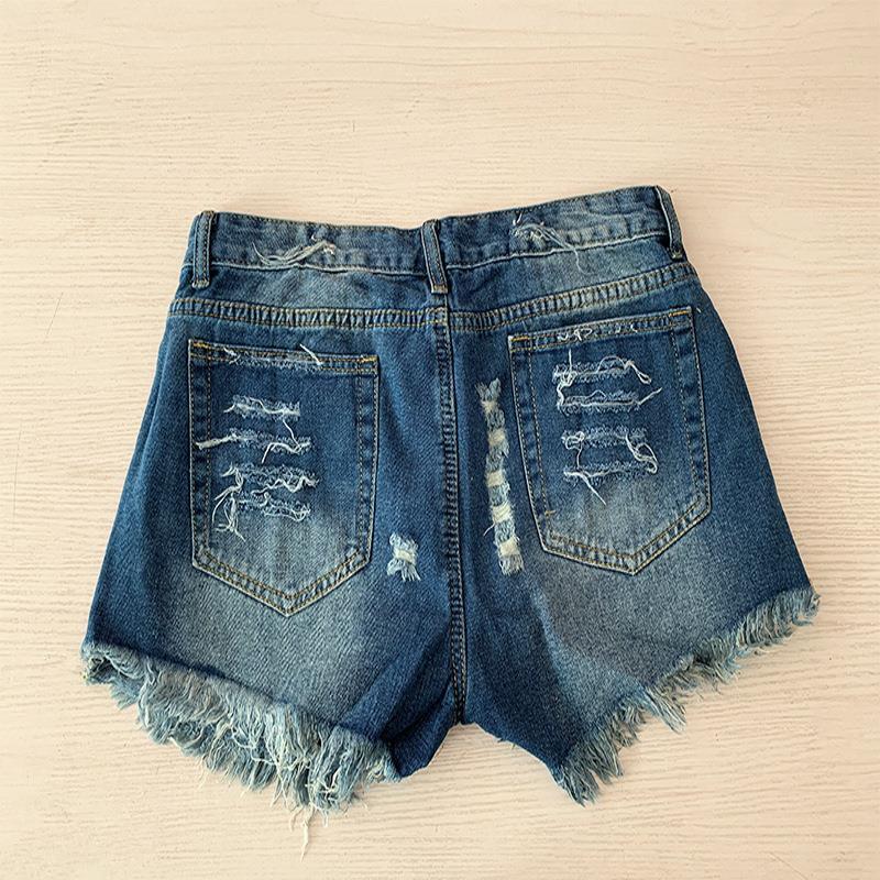 Star Print Sexy Fringe Designer Denim Pants Luxury Retro Basic Women's Casual Pants Trendy Outdoor High-waisted Painted Washed Distressed Denim S