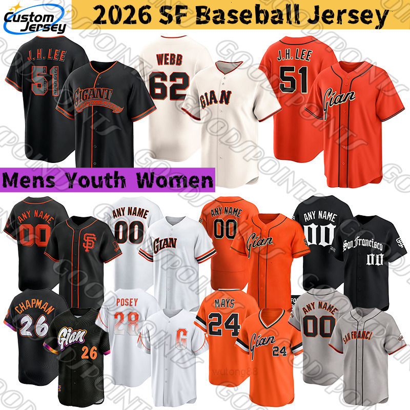 SF San Francisco GiantsJersey Giantss Jersey Logan Webb Rafael Devers Matt Chapman Jung Hoo Lee Willy Adames Willie Mays Clark Buster Posey Giant Base