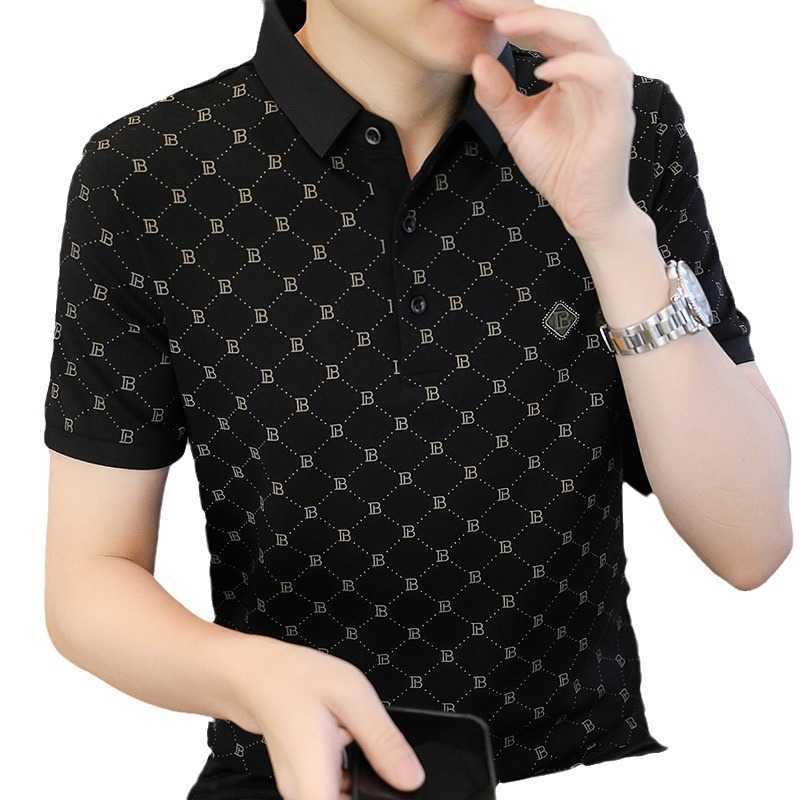 Fashionable trendy mens polo shirt 2026 summer new style for young men short-sleeved casual breathable T-shirt with collar