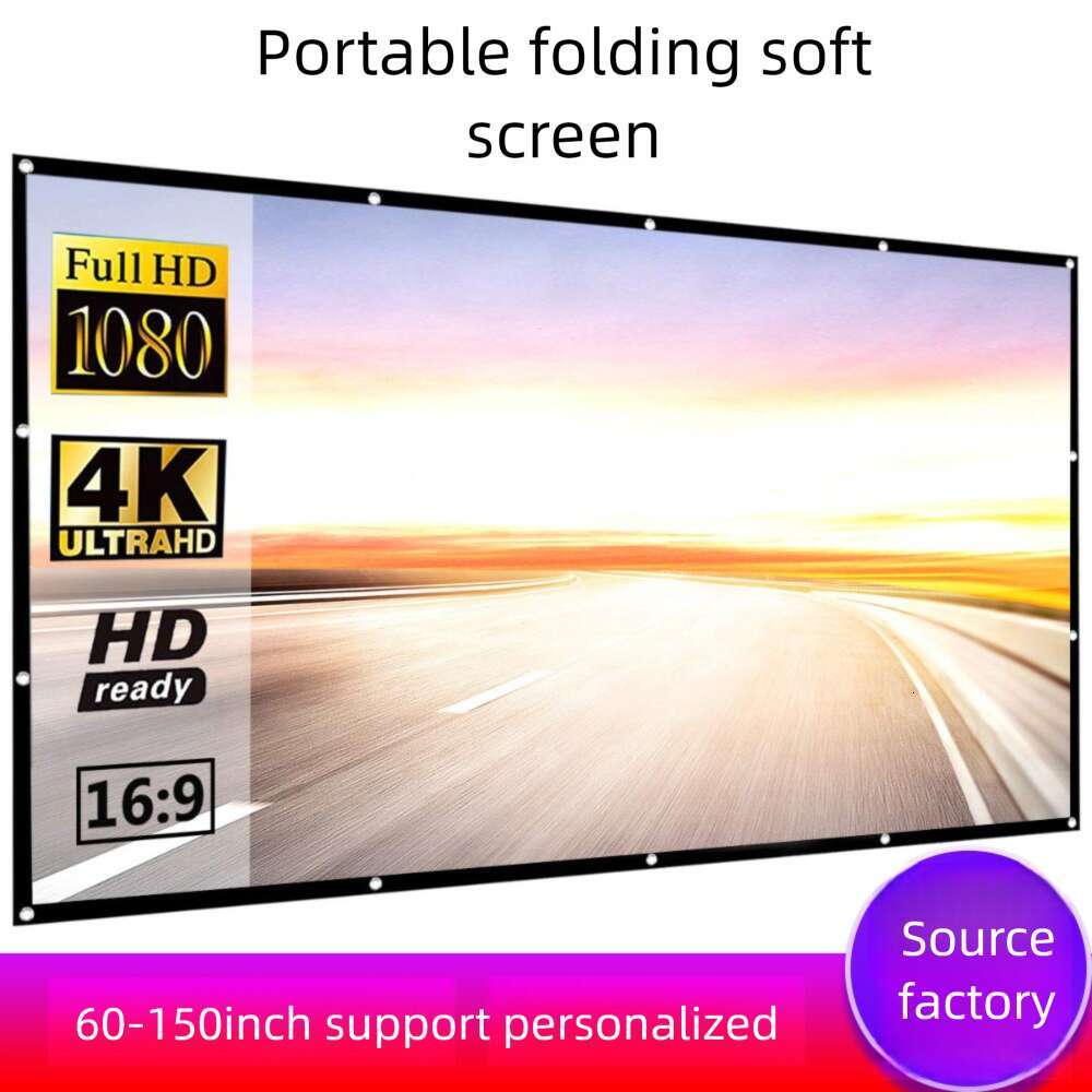 Foldable Polyester Soft Projector Screen 100 Inch 120 Inch HD Home Outdoor Projection Screen