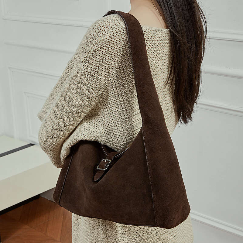 New Retro High End Matte Texture Genuine Leather Underarm Bag Women Large Capacity Casual Shoulder Tote Handbag SENYY