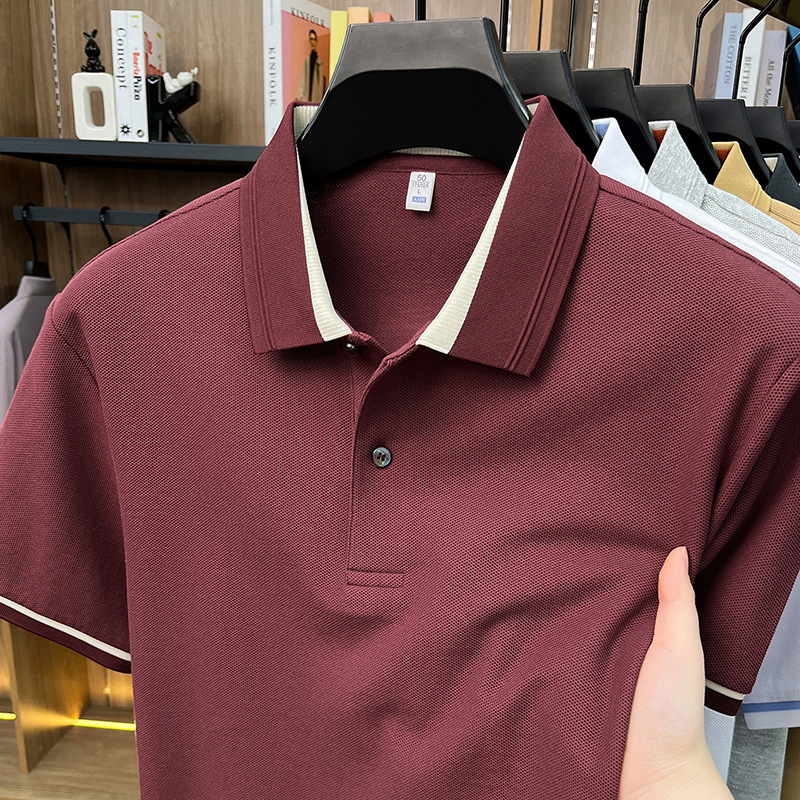 Men's Polos High End 100% Cotton Short Sleeve T-shirt Lapel Top 2026 Summer Fashion Casual Polo Shirt
