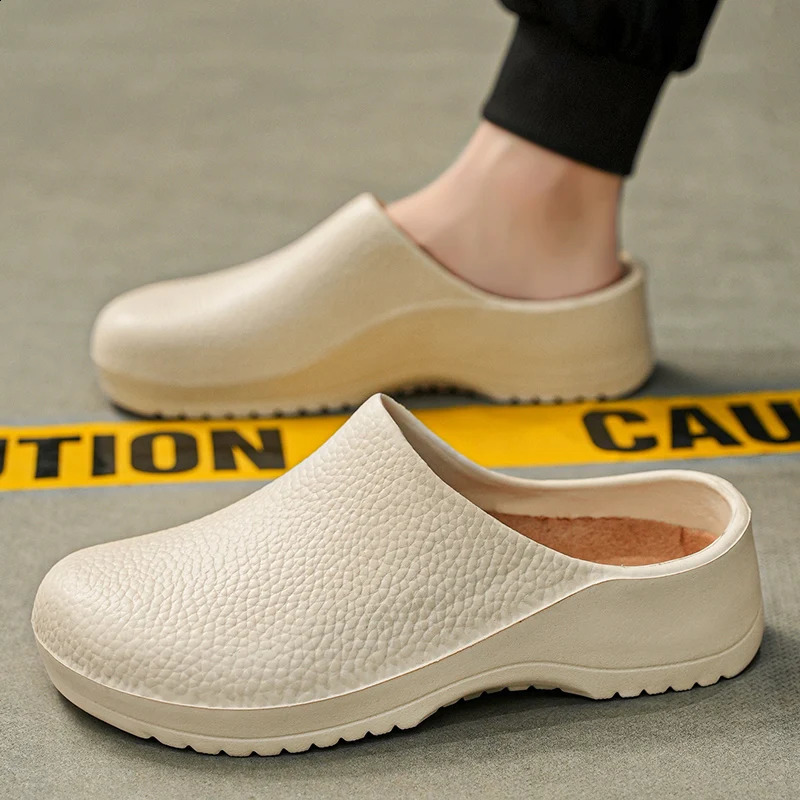 Men Sandals Garden Clogs Waterproof Anti-Slip Oil-Resistant Chef Shoes Comfortable Slippers Women Workers Outdoor Fishing Shoes 260625 - view 7