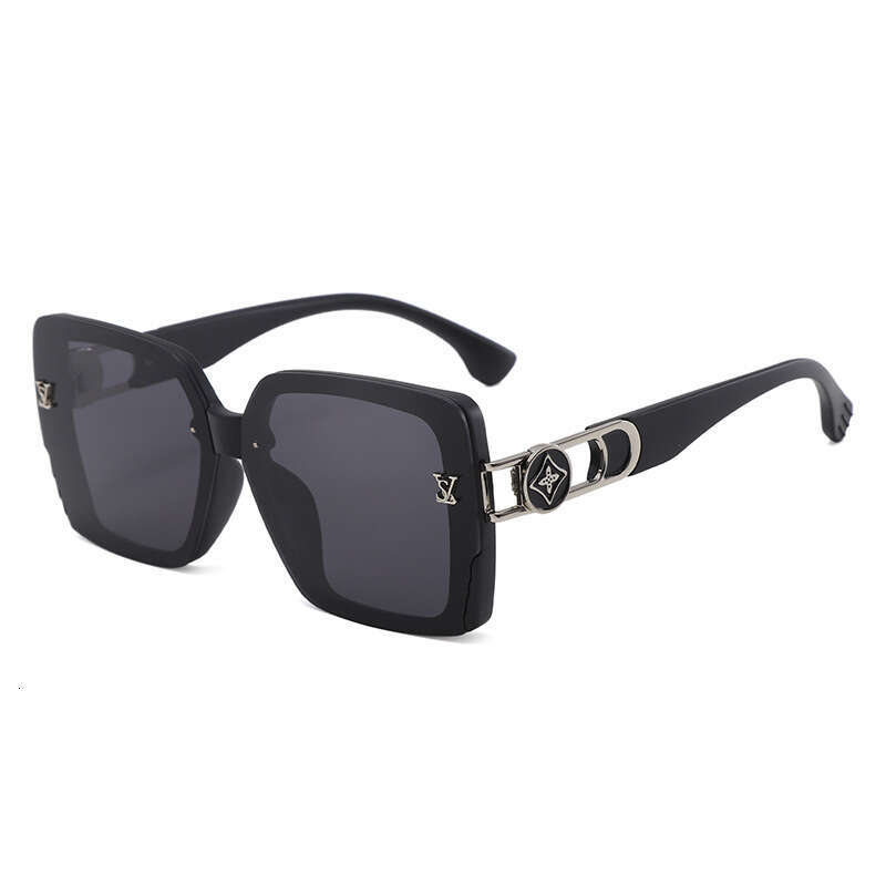 Luxury Brand Designer Sunglasses 25 New In Stock Fashionable Light Luxury Women's High-End Retro Trendy Square Face-Slimming Large Frame Sunglass
