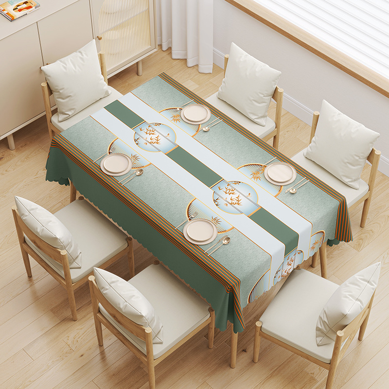 YL-38668 Custom Premium Tablecloth - Waterproof, Oil-proof, Wash-free, Heat-resistant, Thickened PVC, Simple Home Coffee Table Cloth