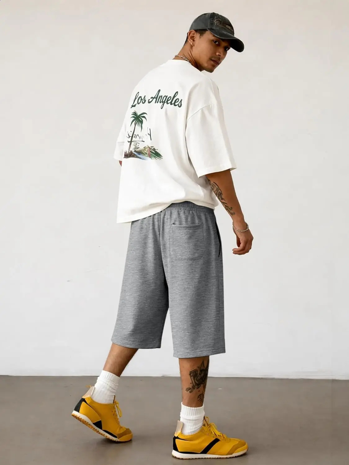 2026 Mens Baggy Sweat Shorts Lightweight Under Knee Casual Hem Drawstring Y2K Shorts Loose Fit Gym Shorts 260515