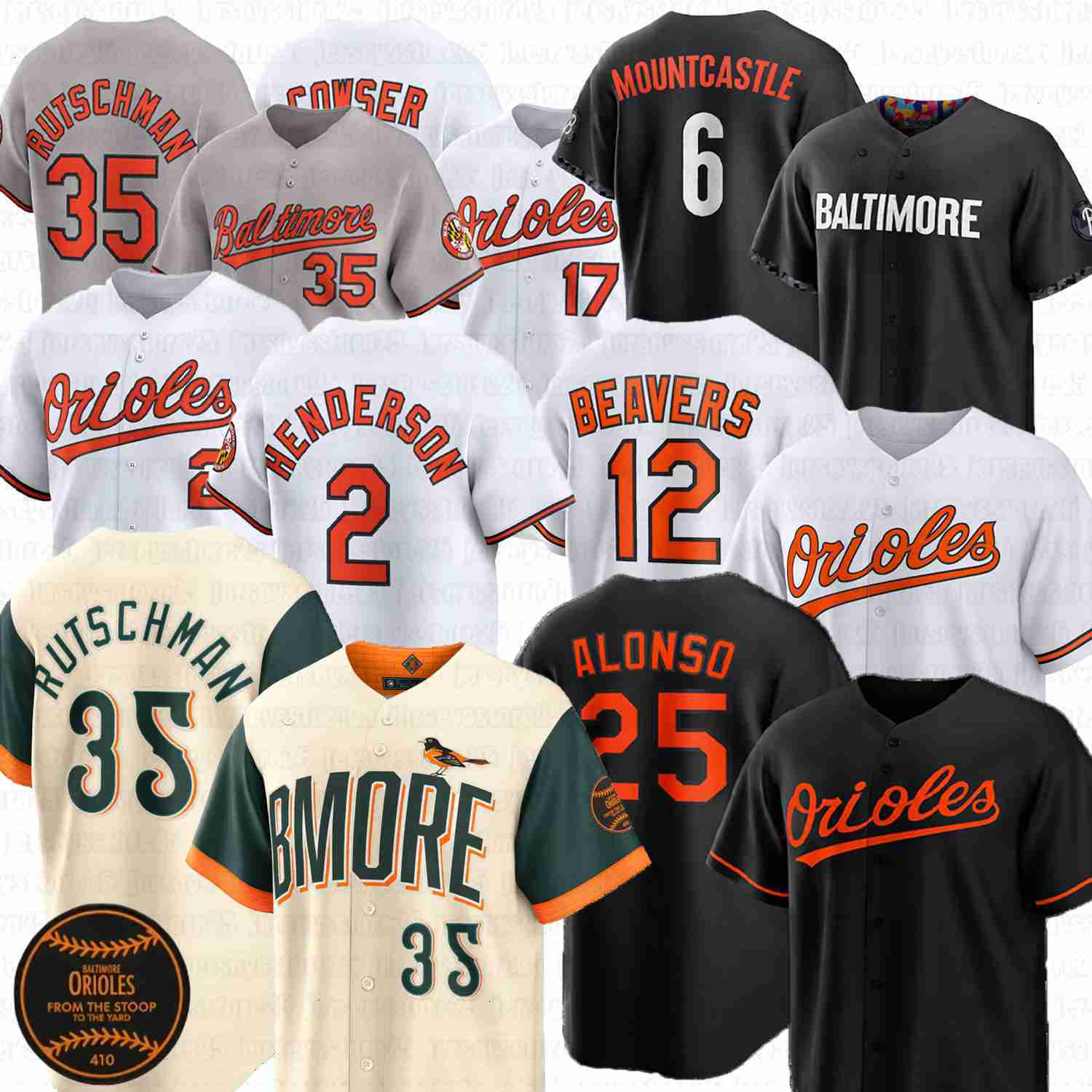 2026NEW Pete Alonso Orioles Baseball Jersey Gunnar Henderson Adley Rutschman Jackson Holliday Samuel Basallo Ryan Mountcastle Dylan Beavers BaltimoreJ
