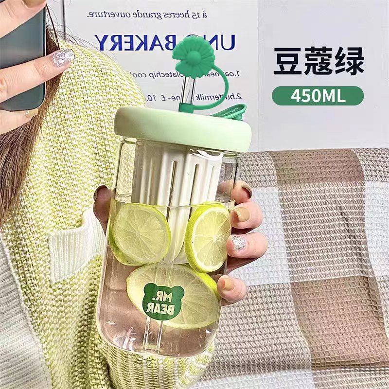 Ins High Appearance Tea Water Separation Straw Cup Portable Water Cup For Girls