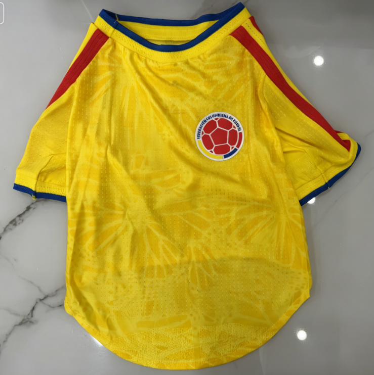 2026 world cup colombia dogs Football Jersey, mesh breathable colombia pets jerseys, sporty soccer jersey, puppy T-shirt, new arrival summer pets cats