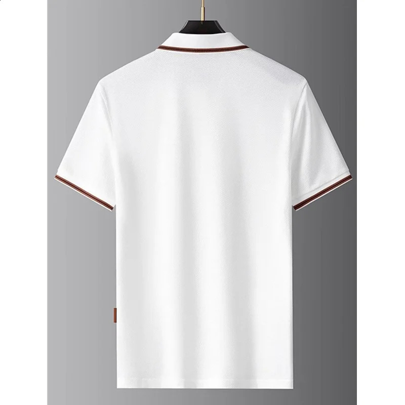 y Mens Tshirt ner Business Loose Fit Turn Down Collar Short Sleeve Polo Shirt Soft Solid Tops Tees Men 260519