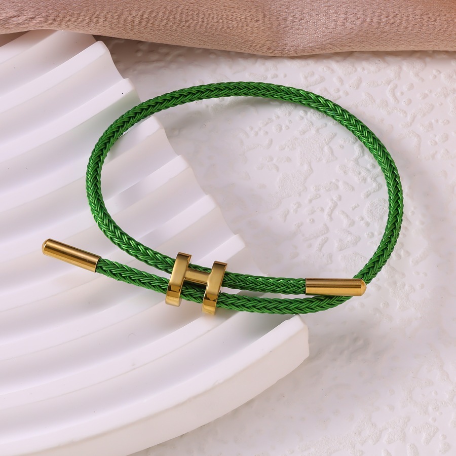 Designer Luxury Jewelry New Stainless Stee Gold-plated Shaped Buckle Bracelet Adjustable 3D Hard Gold Titanium Steel Waterproof And Sweatproof H Buckl