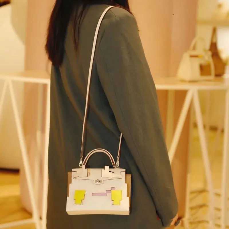 Womens Mosaic Robot Vintage Lock Famous Designer Brand Luxury Aesthetic Y2k Messenger Square Shoulder Crossbody Bag Female SaleT260519