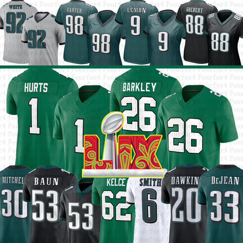 Makai Lemon Saquon Barkley Jason Kelce Jalen Hurts Football Jersey Zack Baun DeVonta Smith Cooper DeJean Carter Lane Johnson Mailata Goedert Quinyon M