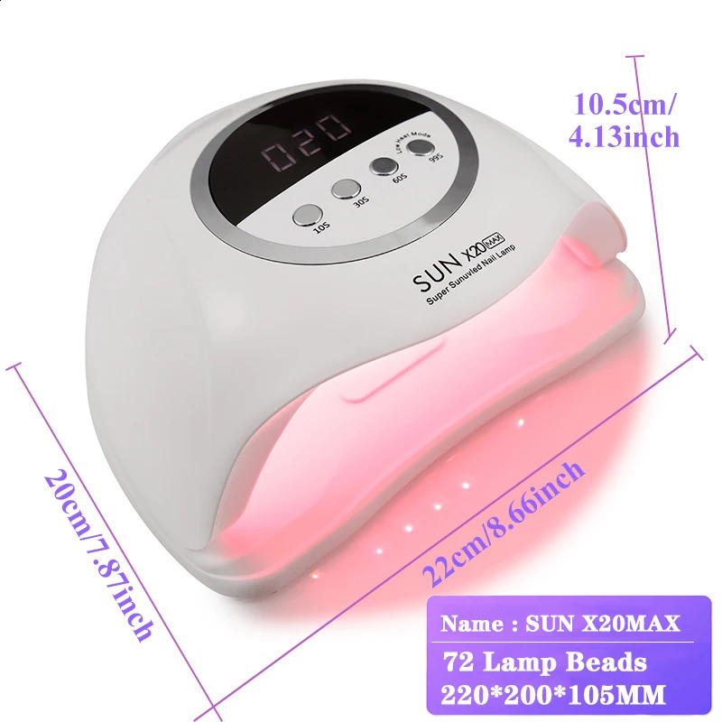 SUN X20MAX UV LED Nail Lamp 72LEDS Gel Polish Curing Manicure with Auto Sensor 4 Timer Professional Nails Light Salon Tools 260518 - view 6