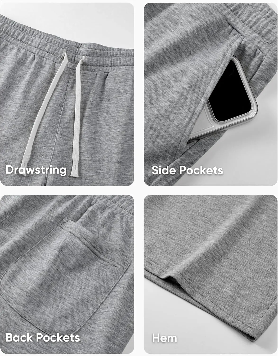 2026 Mens Baggy Sweat Shorts Lightweight Under Knee Casual Hem Drawstring Y2K Shorts Loose Fit Gym Shorts 260515