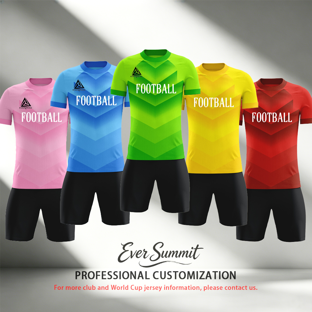 Custom Soccer Jersey Set Men Purple Blue Gradient Chevron Football Uniform with Shorts Personalized Breathable Kit