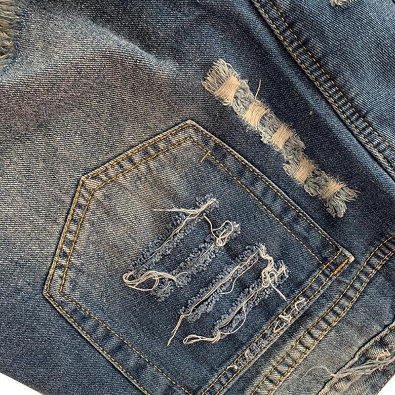 Star Print Sexy Fringe Designer Denim Pants Luxury Retro Basic Women's Casual Pants Trendy Outdoor High-waisted Painted Washed Distressed Denim S