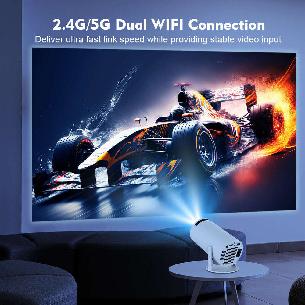 HY300 HY300pro Barrel Projector Smart Android 4K Wireless Portable Screen Cast Home HD Projector